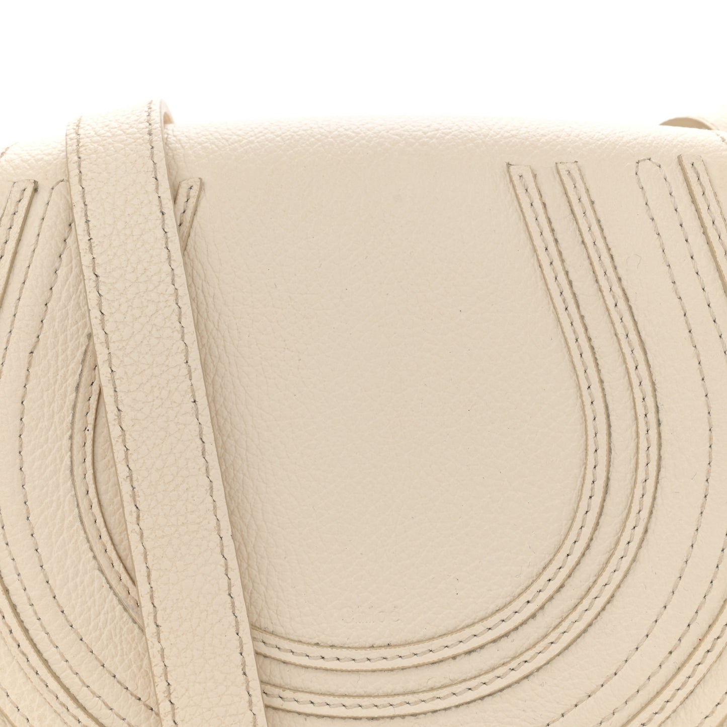 Calfskin Mini Marcie Round Crossbody Bag White