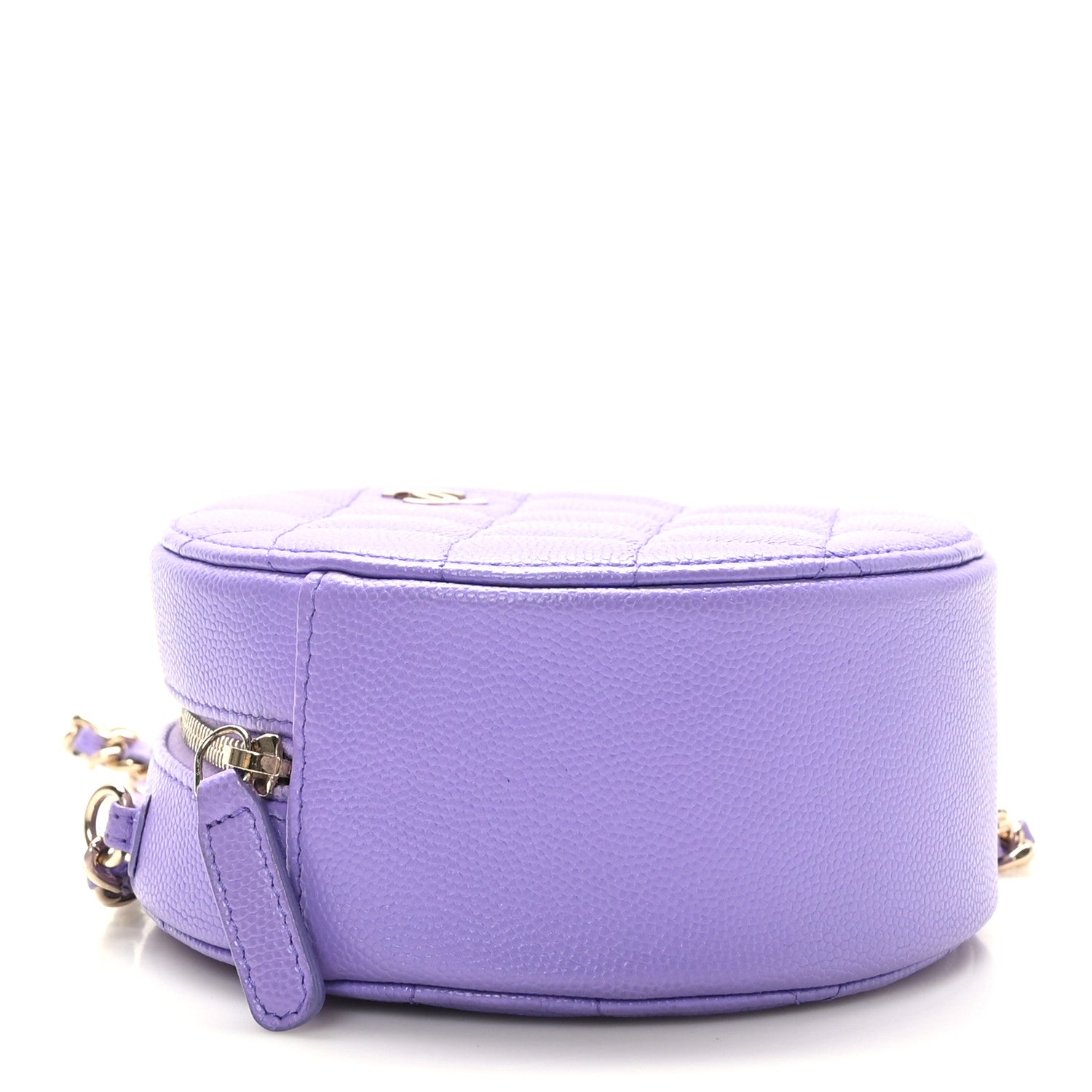 Chanel Caviar Quilted Round Clutch With Chain Purple 4 of 10
