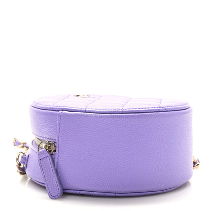 Chanel Caviar Quilted Round Clutch With Chain Purple 4 of 10