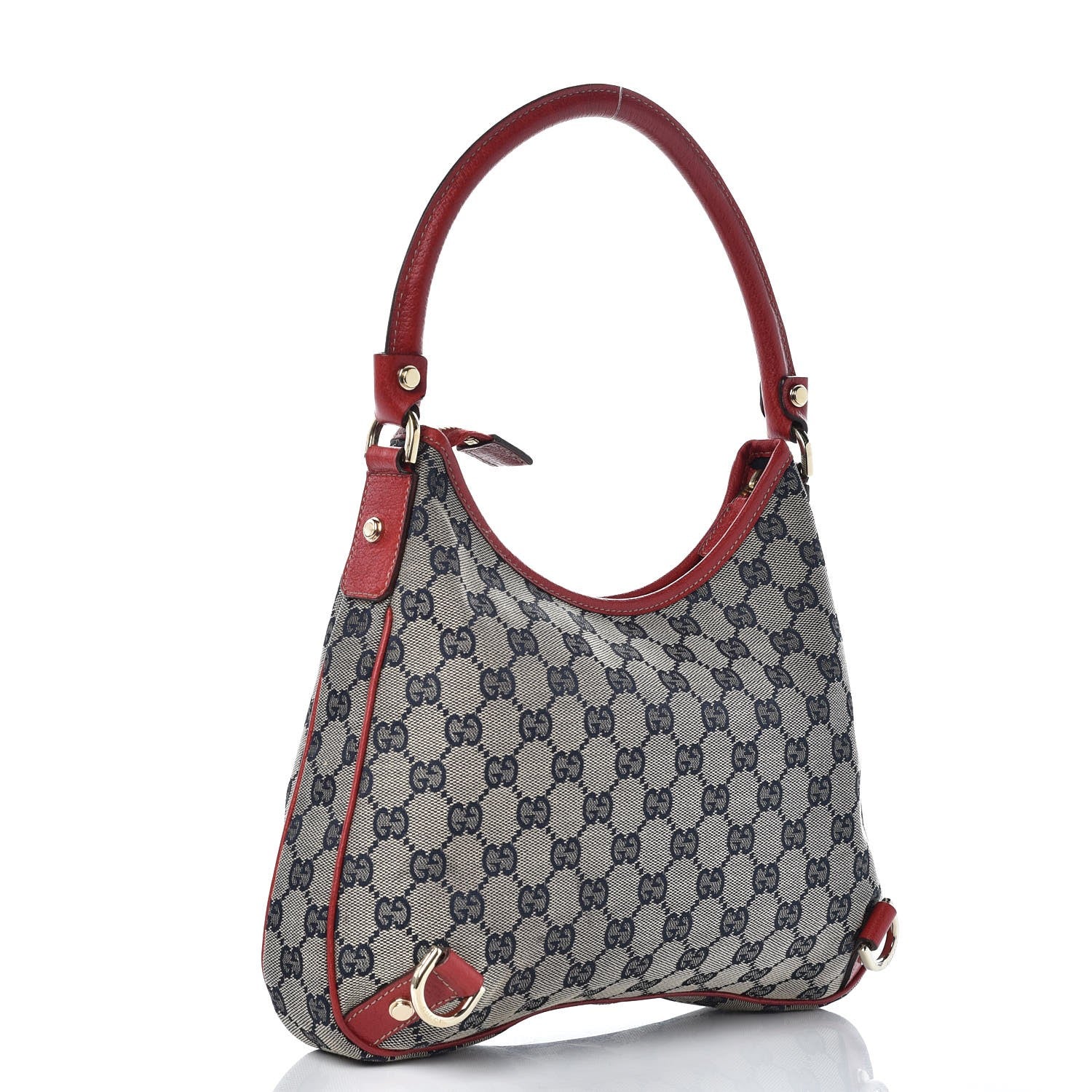 Gucci Monogram Medium Abbey D Ring Hobo Navy Red 3 of 7