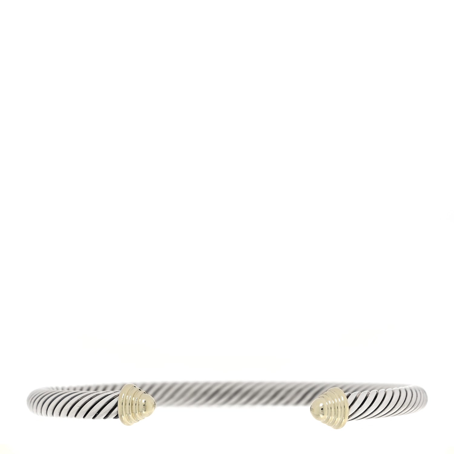 David Yurman Sterling Silver 14K Yellow Gold 5mm Cable Classics Bracelet 1 of 3