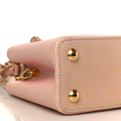 Louis Vuitton Metallic Taurillon Seashell Capucines BB Pink Yellow 6 of 8