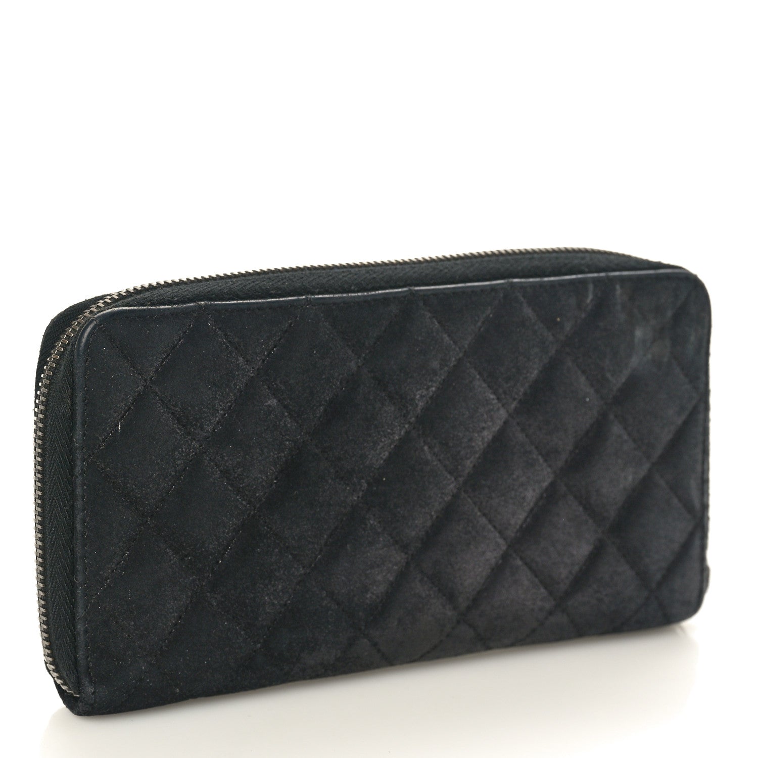 Chanel Iridescent Lambskin Quilted CC Long Zipped Wallet Black 3 of 8