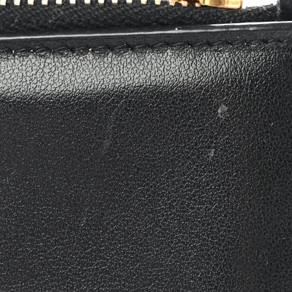 Saint Laurent Shiny Calfskin Crocodile Embossed Monogram Uptown Compact Wallet Black 11 of 13