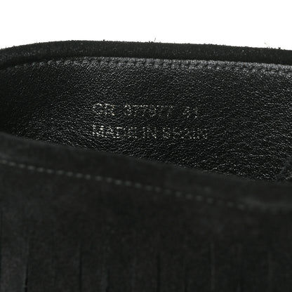 Saint Laurent Suede Fringe Moccasin Booties 41 Black 8 of 8