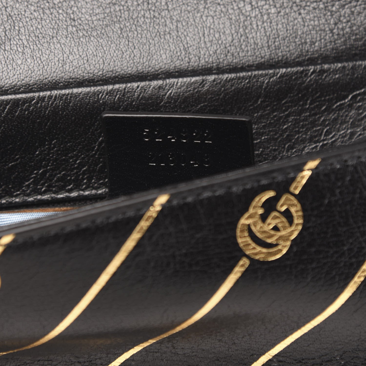Gucci Calfskin Diagonal GG Medium Thiara Double Envelope Shoulder Bag Black White 8 of 12