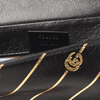 Gucci Calfskin Diagonal GG Medium Thiara Double Envelope Shoulder Bag Black White 8 of 12