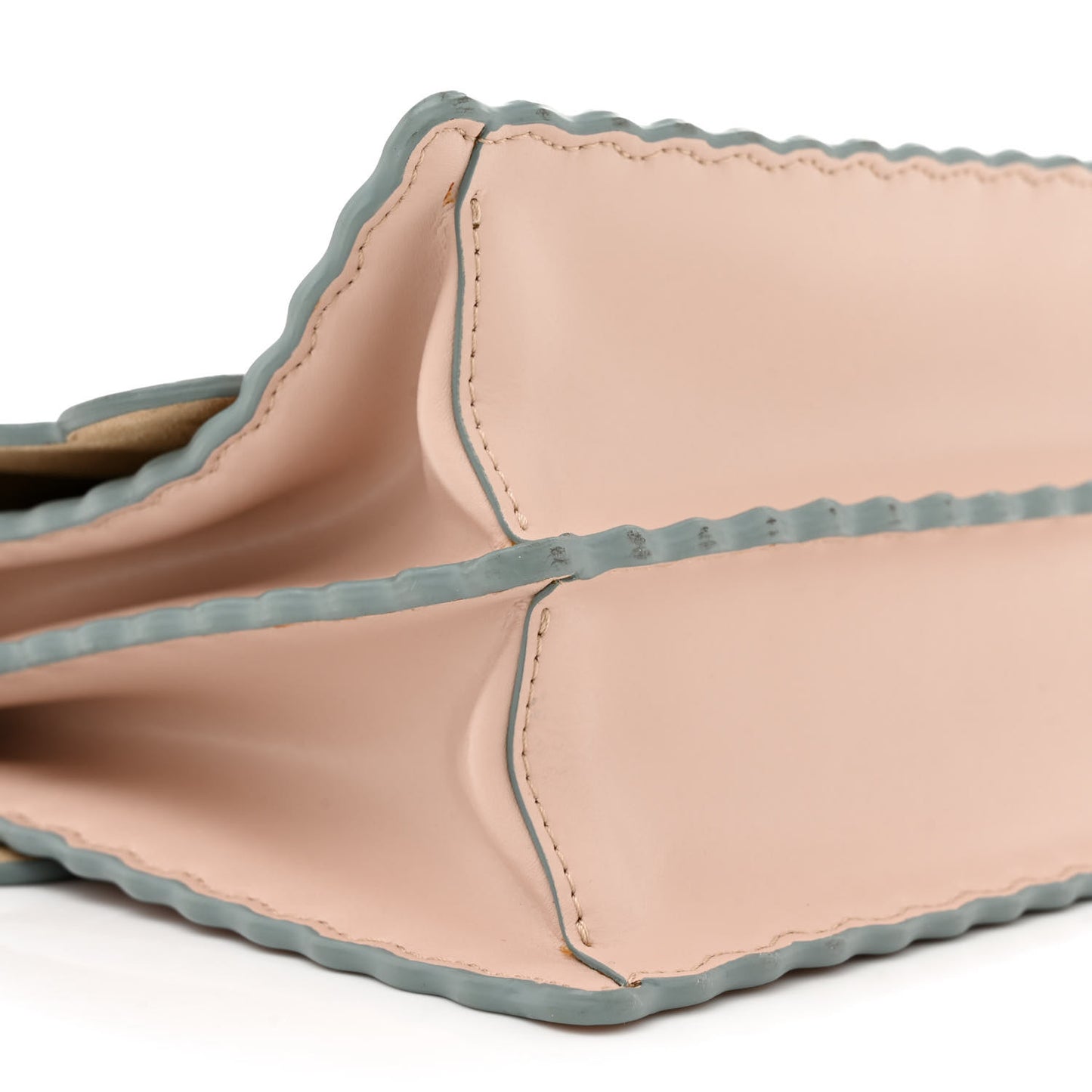 Vitello Liberty Scalloped Studded Kan I Shoulder Bag Plaster