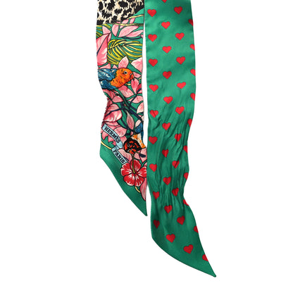 Hermes Silk Jungle Love Love Twilly Emeraude Rose Brun 2 of 4