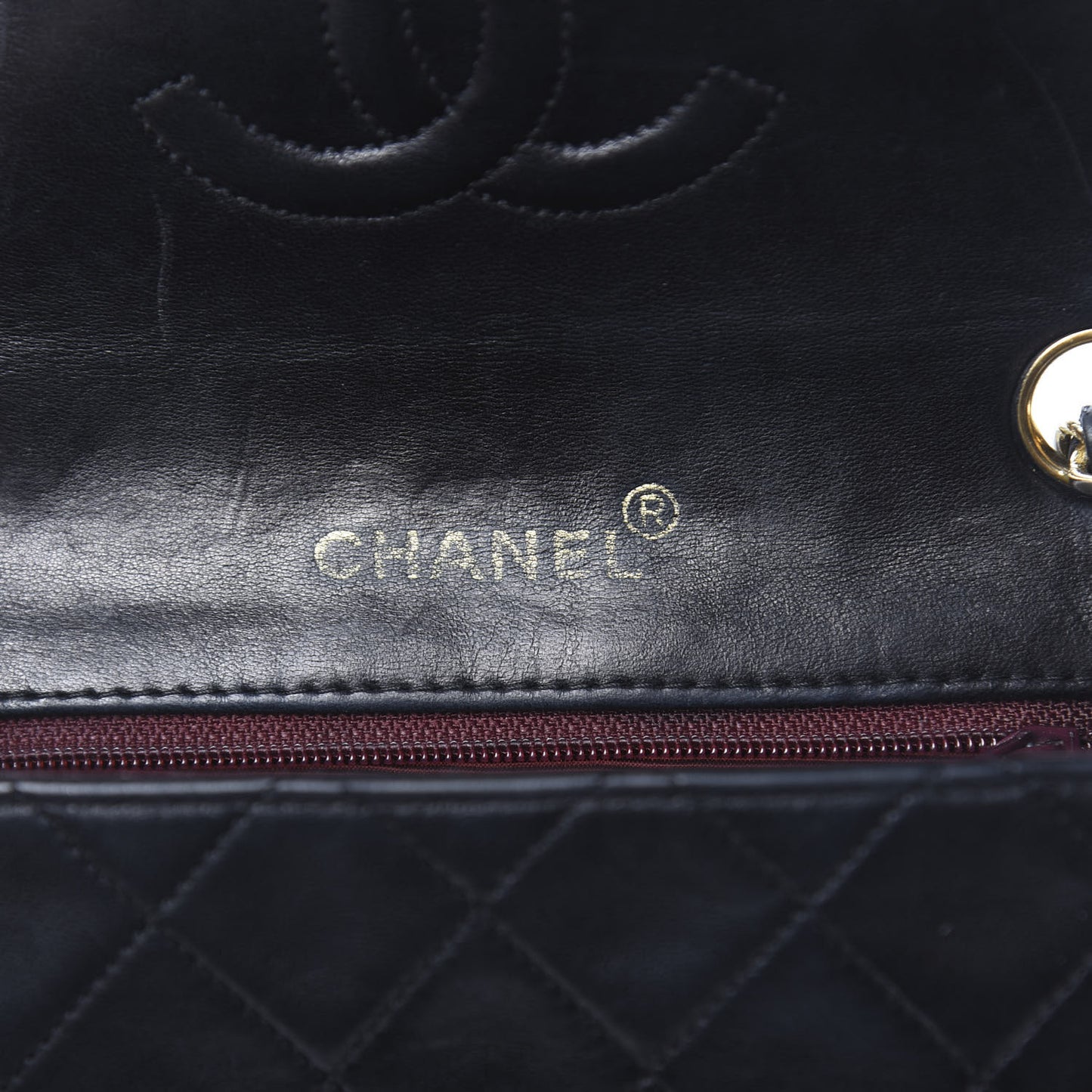 Lambskin Quilted Mini Square Flap Black