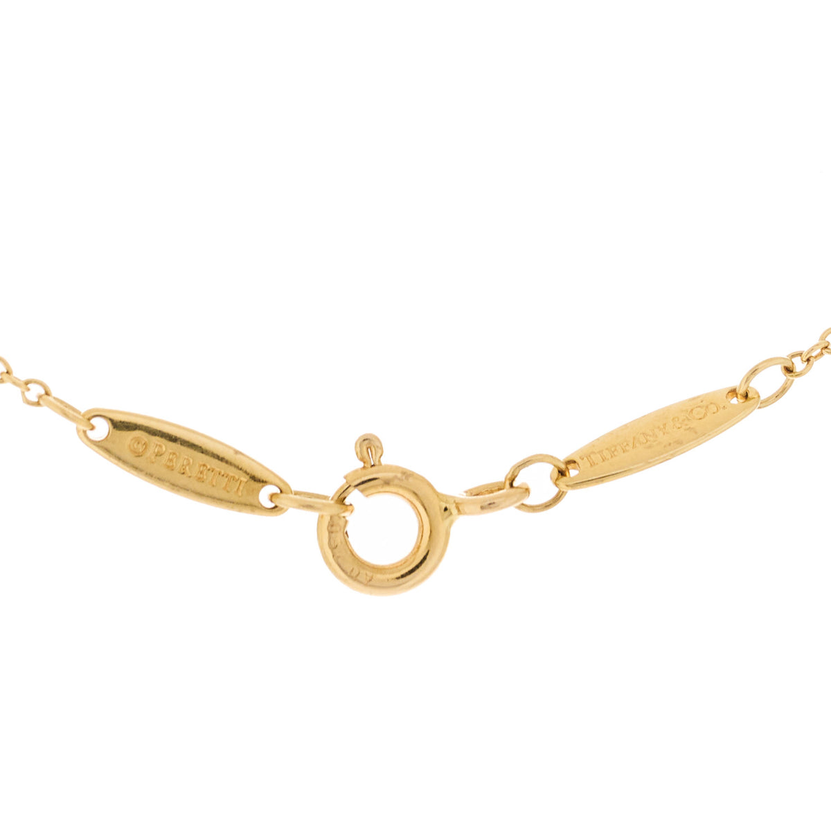 Tiffany 18K Yellow Gold Diamond .17ct Elsa Peretti Diamonds by the Yard Pendant Necklace 5 of 6
