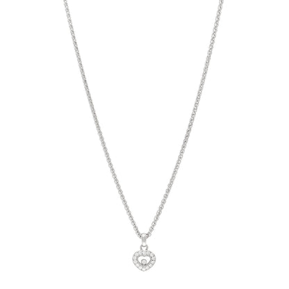 Chopard 18K White Gold Happy Diamonds Icons Heart Pendant Necklace 1 of 4