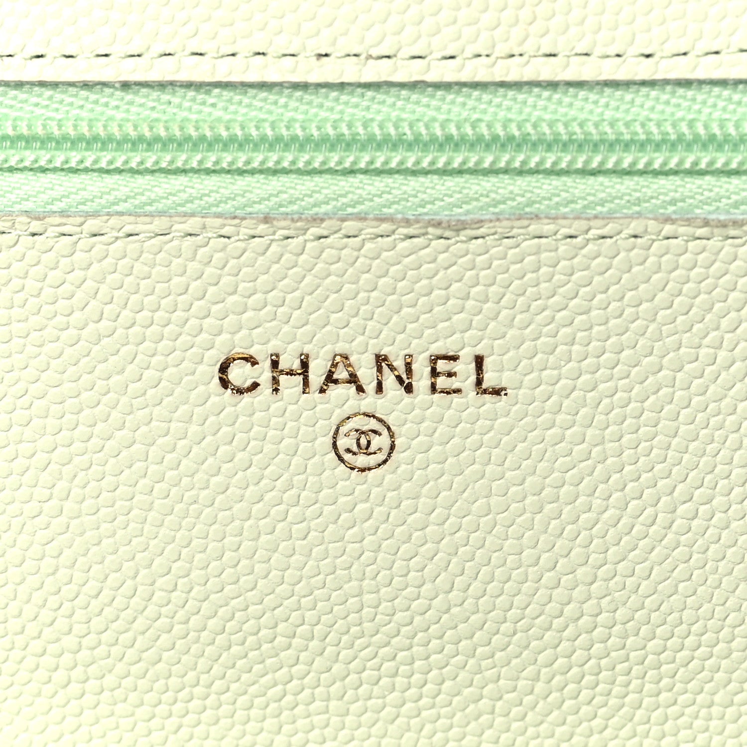 Chanel Caviar Quilted Wallet On Chain WOC Light Green 6 of 11