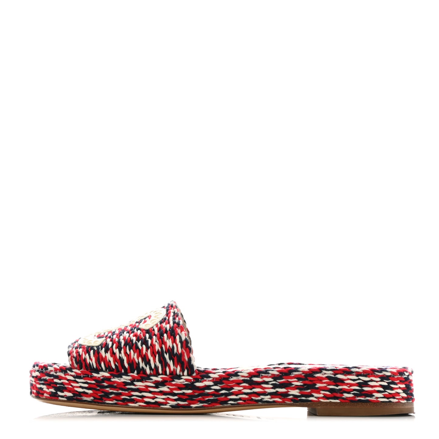 Cord CC Espadrille Slip On Sandals 36 Red Blue White