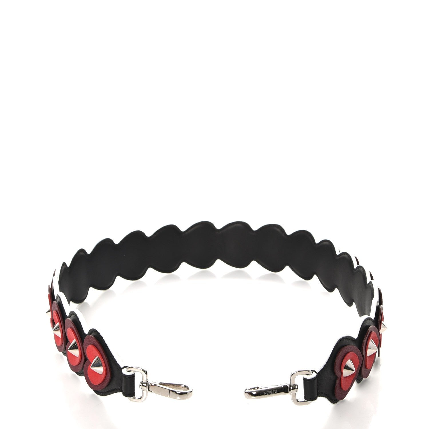 Fendi Vitello Dolce Heart Spike Studded Strap You Black Multicolor 3 of 7
