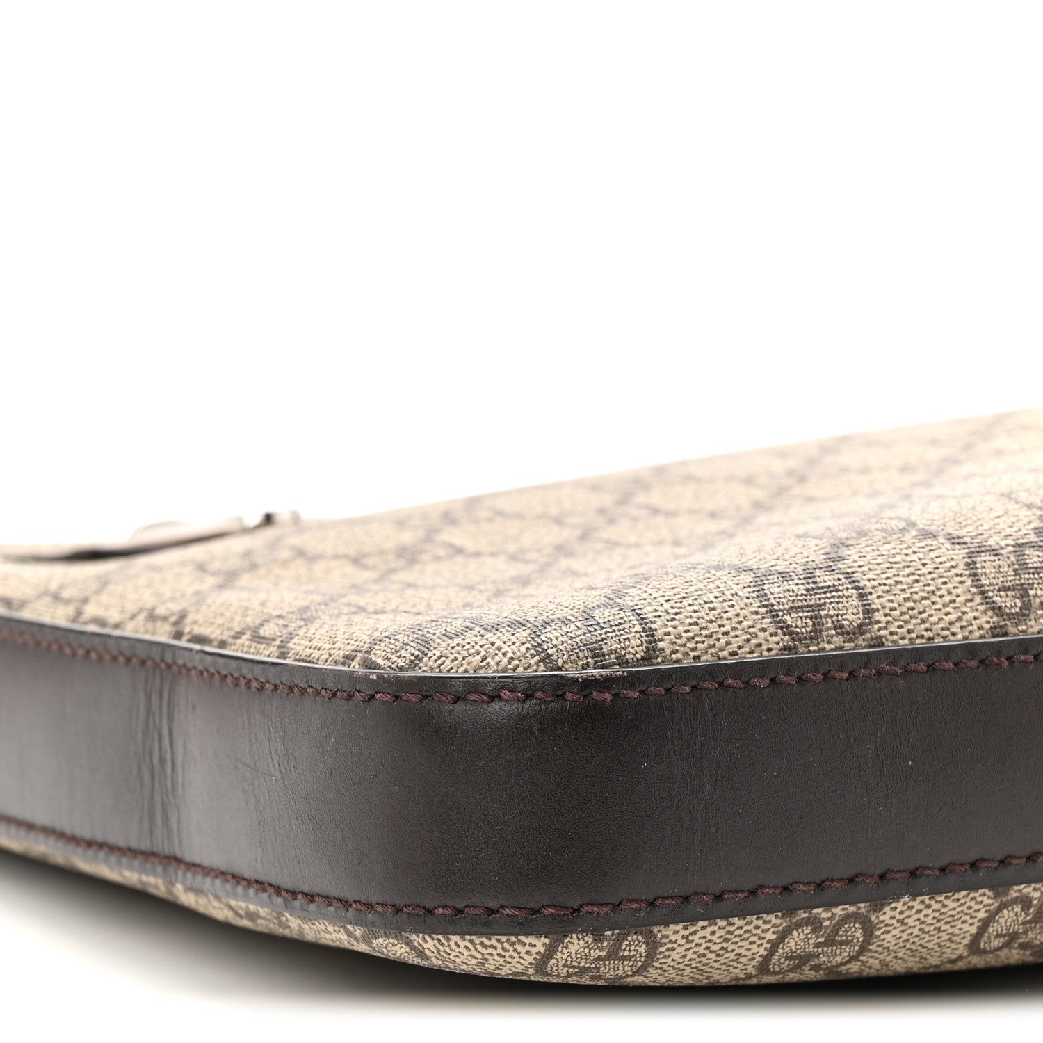 Gucci GG Supreme Monogram Medium Flat Messenger Bag Beige Brown 9 of 10