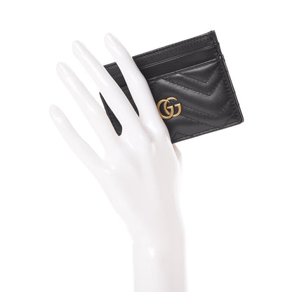Gucci Calfskin Matelasse GG Marmont Card Holder Black 2 of 7