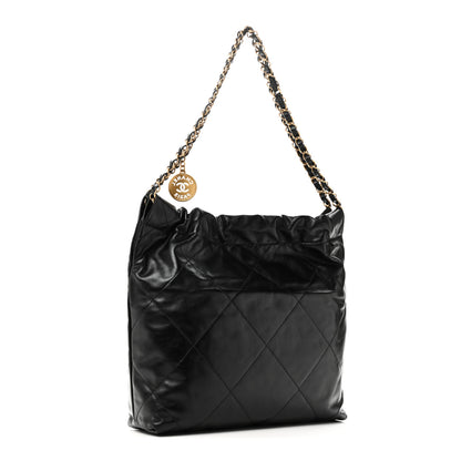 Chanel Shiny Calfskin Quilted Small Chanel 22 Black 3 of 11