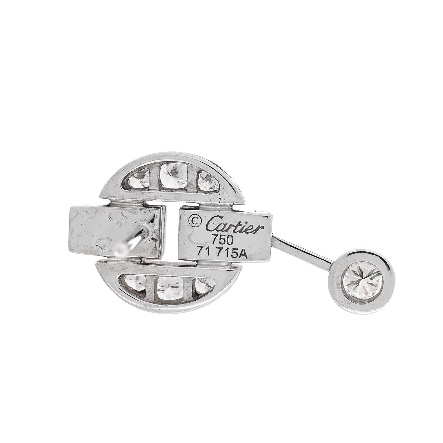 Cartier 18K White Gold Diamond Himalia Drop Earrings 4 of 5