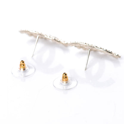 Chanel Crystal CC Large Stud Earrings Gold 4 of 5