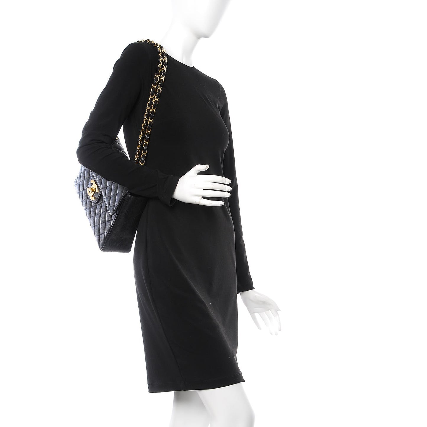 Caviar Quilted Jumbo Single Flap Black