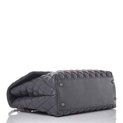 Chanel Caviar Lizard Quilted Medium Coco Handle Flap Grey 4 of 10