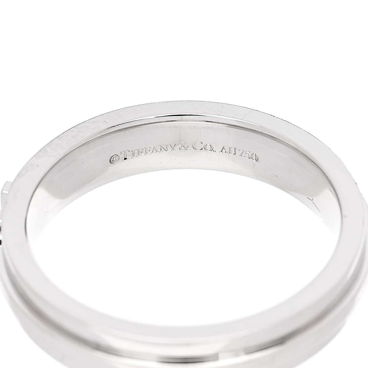 Tiffany 18K White Gold Narrow T Two Ring 57 8 4 of 5