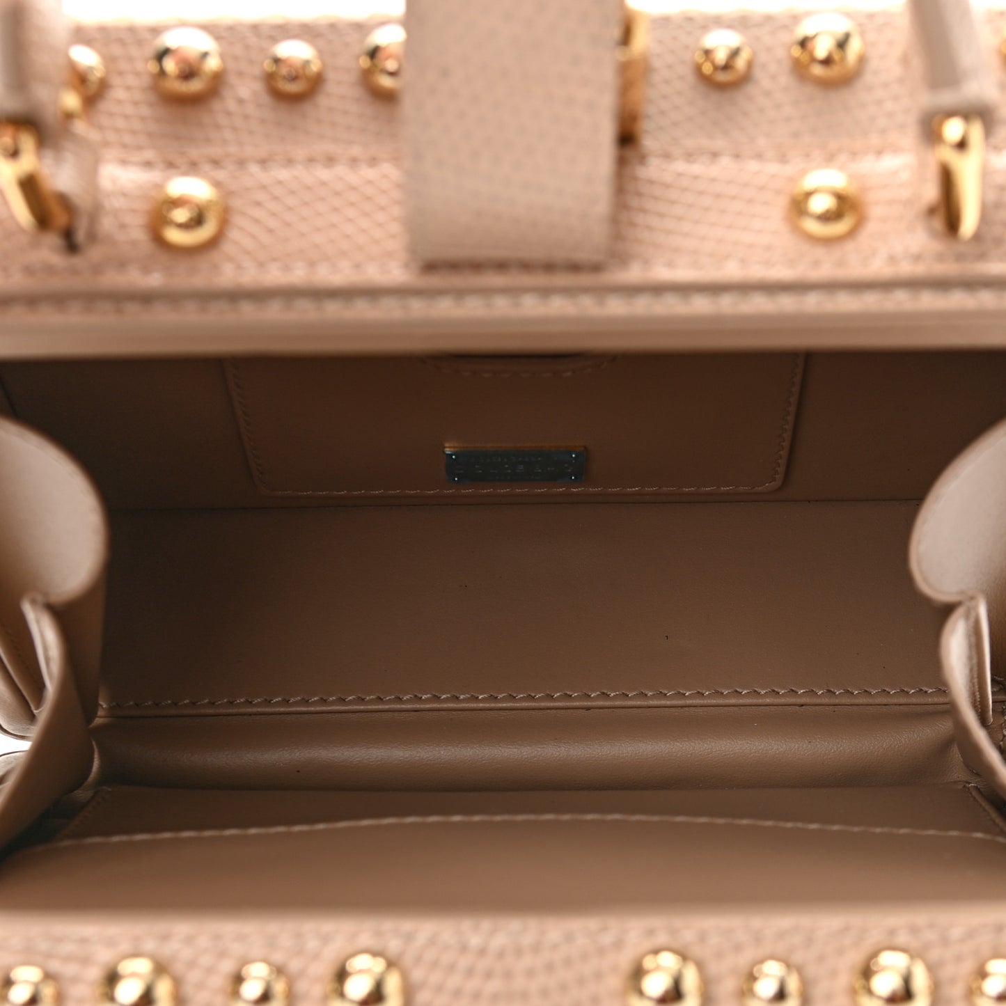 Dauphine Crystal Rose Embellished Lily Box Bag Beige