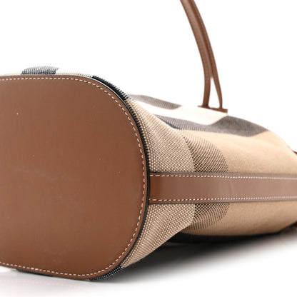 Burberry Giant Check Canvas Small Bucket Bag Taupe Brown 11 of 11