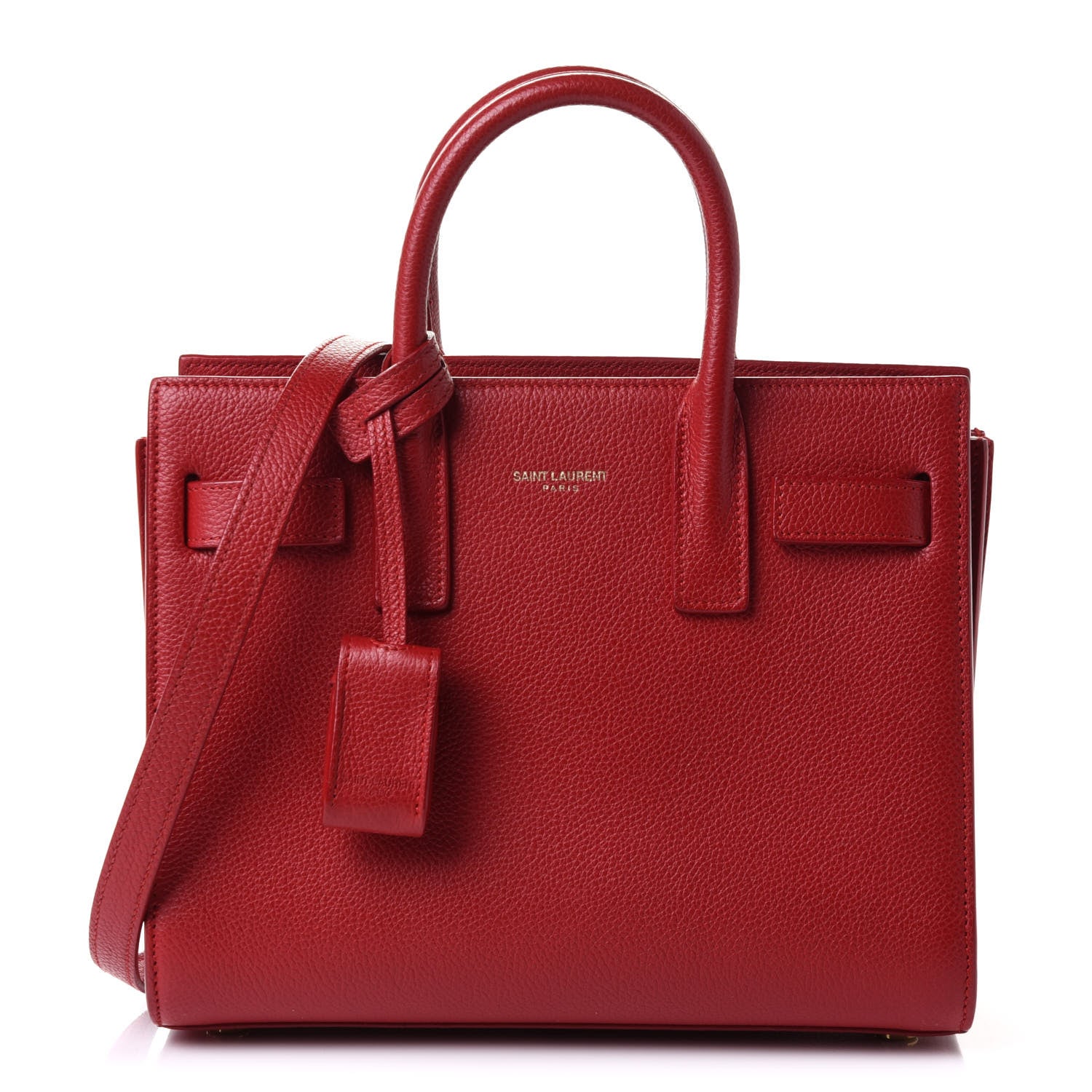 Saint Laurent Grained Calfskin Nano Sac De Jour Lipstick Red 1 of 8