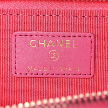 Chanel Caviar Quilted Zipped Key Holder Case Pink 6 of 7