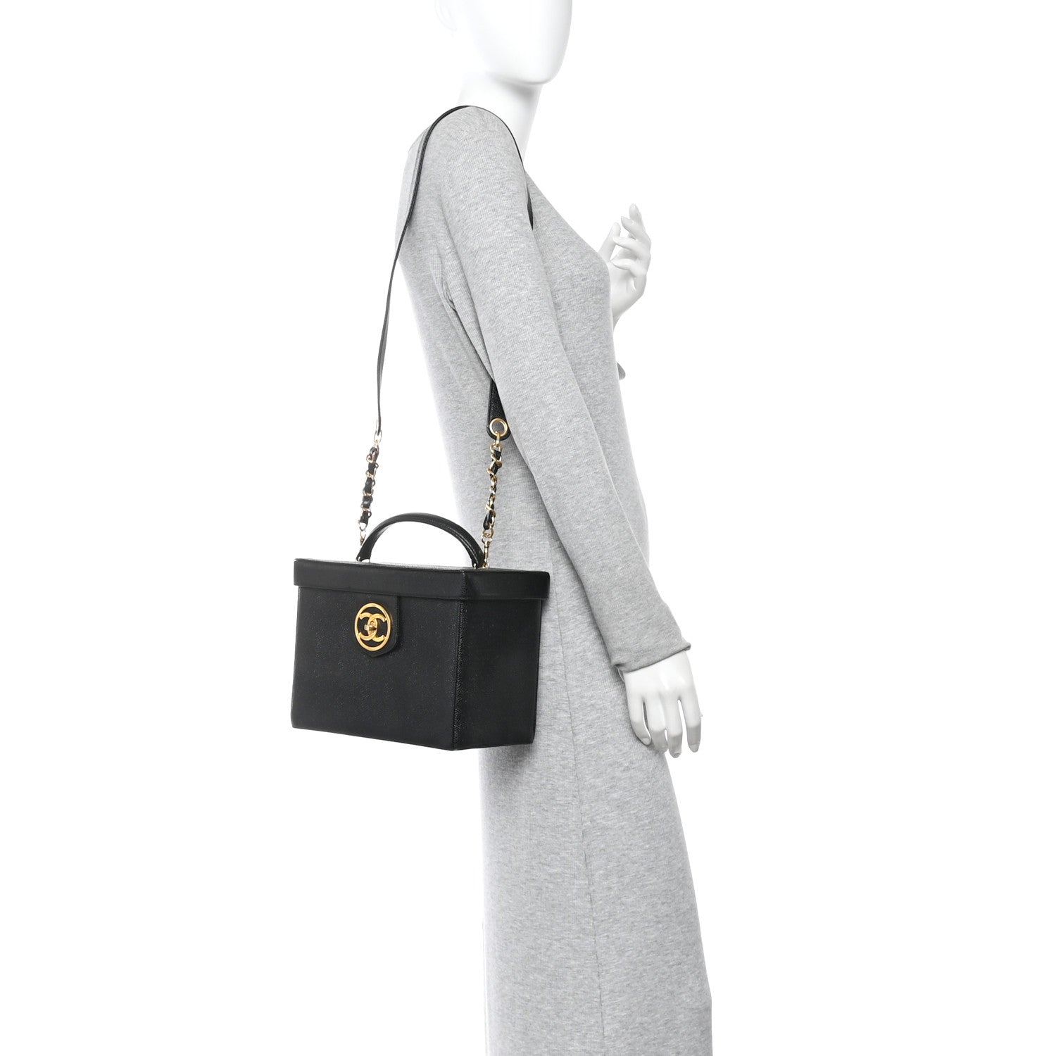 Chanel Caviar Vanity Train Case Black 2 of 12