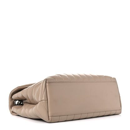 Saint Laurent Calfskin Y Quilted Monogram Medium Loulou Chain Satchel Dark Beige 3 of 15