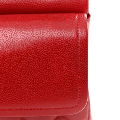 Chanel Caviar Quilted Jumbo Double Flap Dark Red 11 of 13
