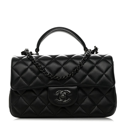 Chanel Lambskin Quilted Mini Top Handle Rectangular Flap So Black 1 of 11