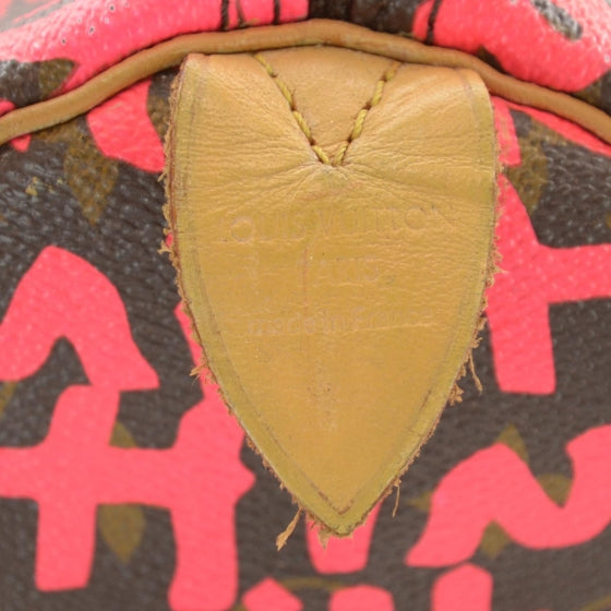 Louis Vuitton Monogram Graffiti Speedy 30 Fuchsia 8 of 10