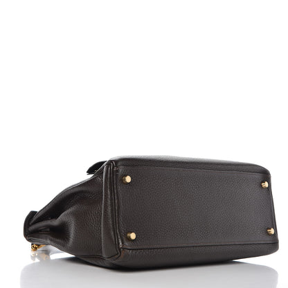 Hermes Taurillon Clemence Kelly Retourne 32 Chocolate 4 of 41