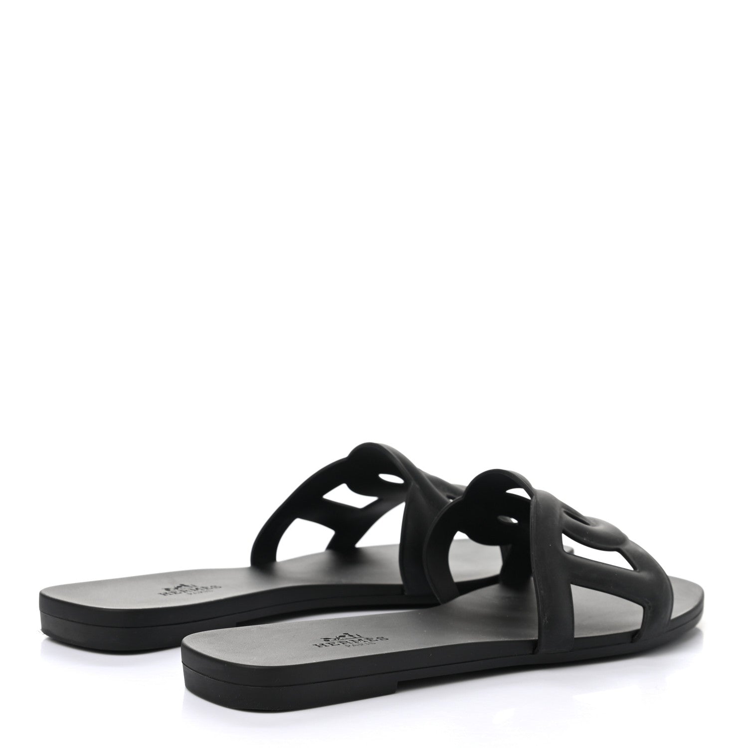 Hermes Rubber Aloha Sandals 37 Black 4 of 9