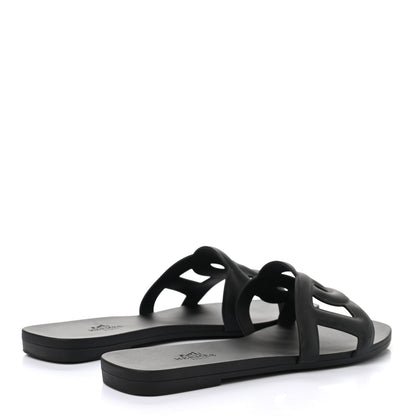 Hermes Rubber Aloha Sandals 37 Black 4 of 9