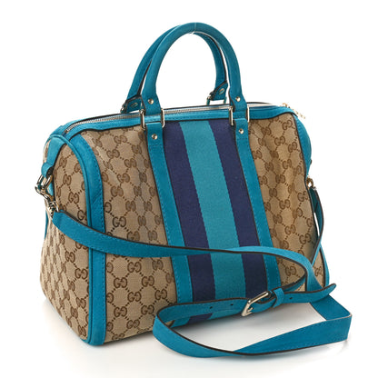 Gucci Monogram Vintage Web Medium Boston Teal 3 of 11