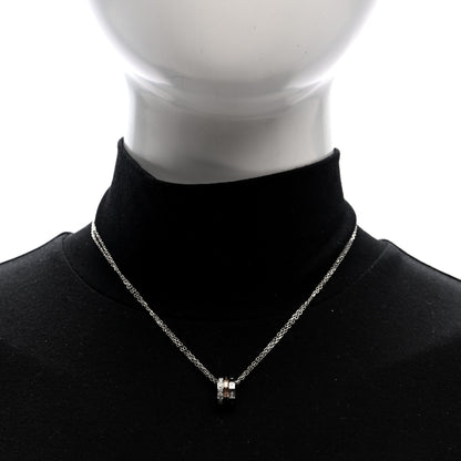 Cartier 18K White Pink Gold Diamond Three Ring LOVE Pendant Necklace 2 of 5