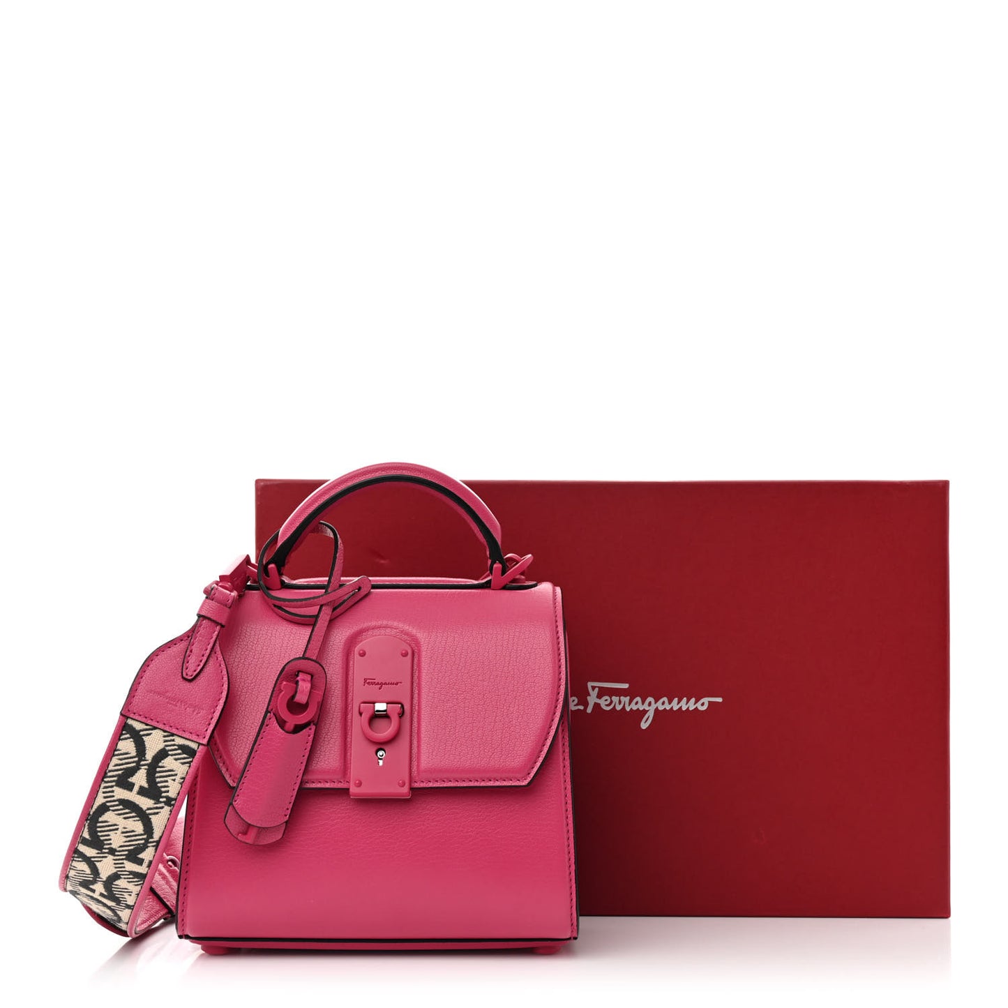Calfskin The Piccolo Boxyz Top Handle Bag Pink