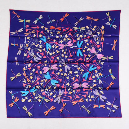 Hermes Silk Dragonflies Scarf 70 Iris Rose Turquoise 2 of 6