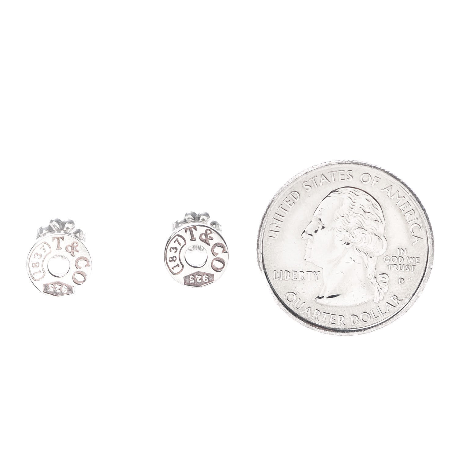 Tiffany Sterling Silver 1837 Circle Earrings 2 of 5