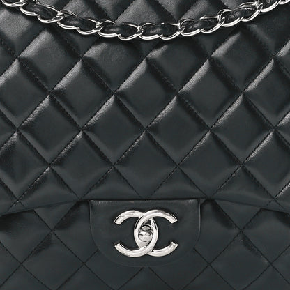 Chanel Lambskin Quilted Maxi Double Flap Black 9 of 12