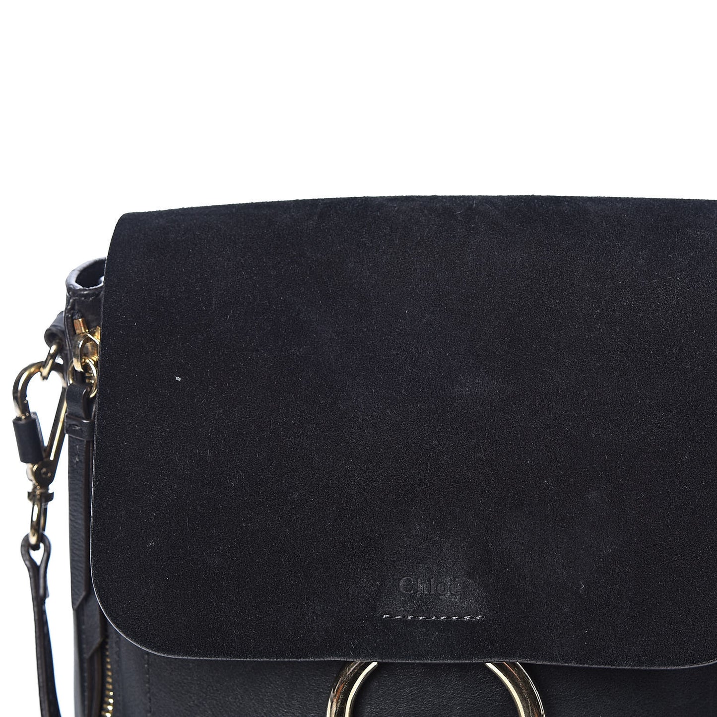 Suede Calfskin Medium Faye Backpack Black
