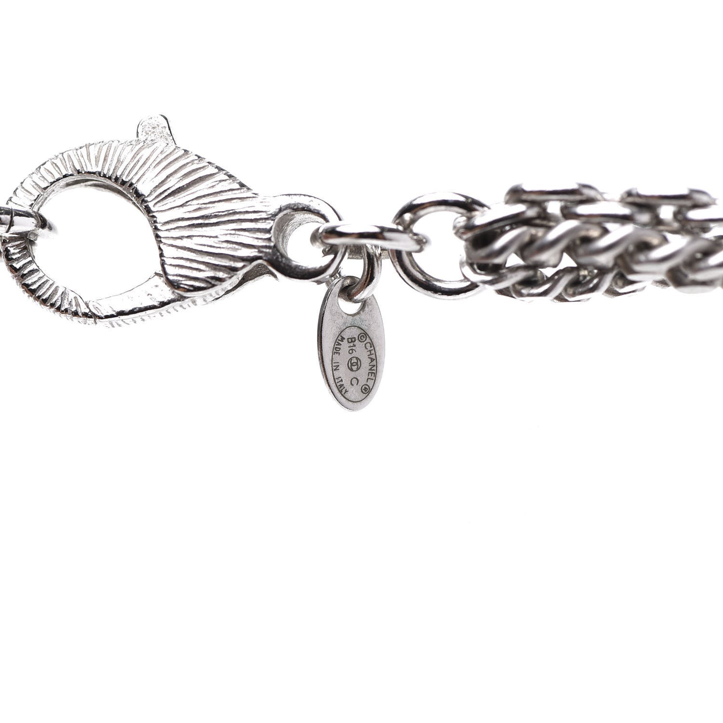Crystal CC Multi Strand Chain Necklace Silver