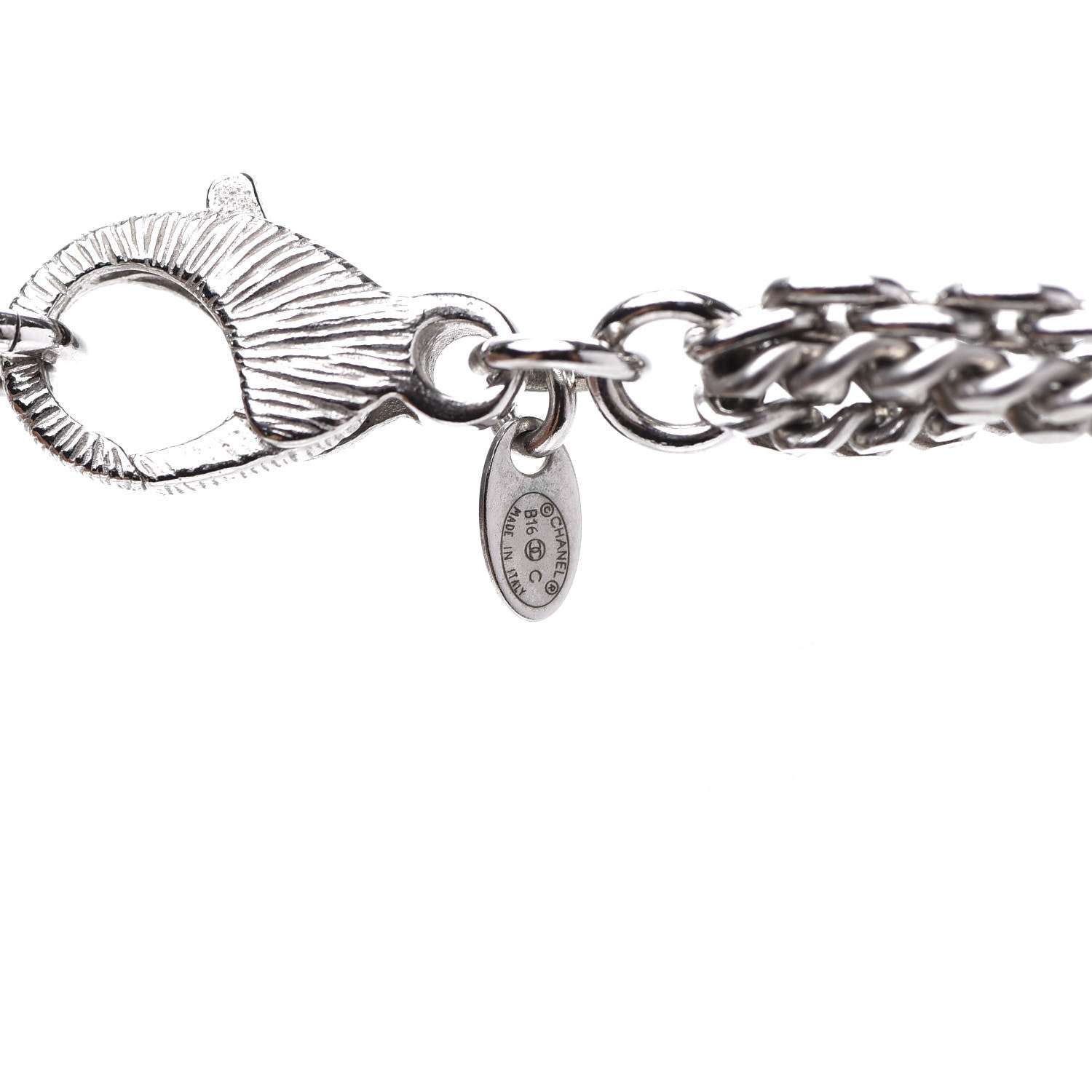 Chanel Crystal CC Multi Strand Chain Necklace Silver 7 of 8