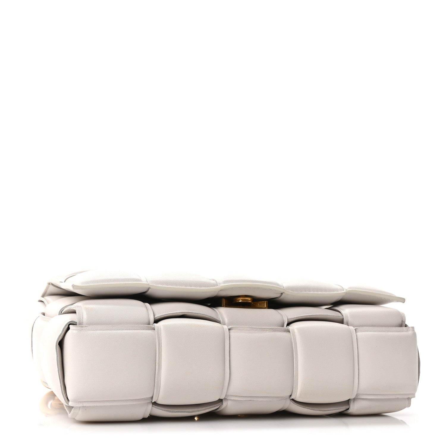 Bottega Veneta Lambskin Maxi Intreccio Padded Chain Cassette Crossbody Bag White 4 of 10