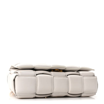 Bottega Veneta Lambskin Maxi Intreccio Padded Chain Cassette Crossbody Bag White 4 of 10
